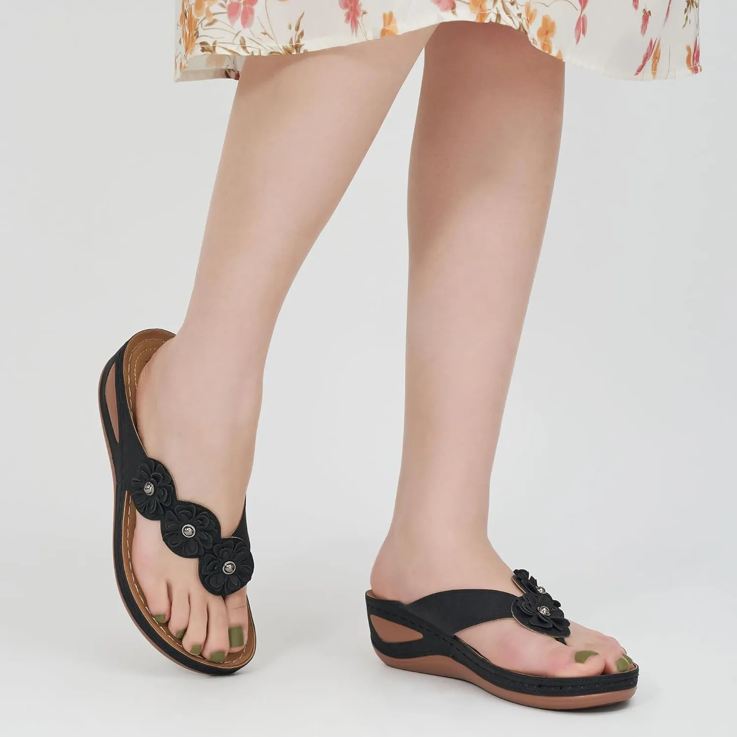 FUDYNMALC Sandals for Women Wedge Shoes: Summer Womens Platform Flip Flops Comfortable Casual Dressy Wedges Sandal