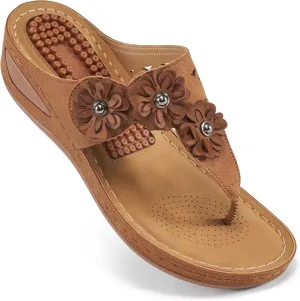 FUDYNMALC Sandals Women Wedge Shoes: Summer Dressy Flip Flops Comfortable Orthopedic Platform Footwear Casual Walking Wedges