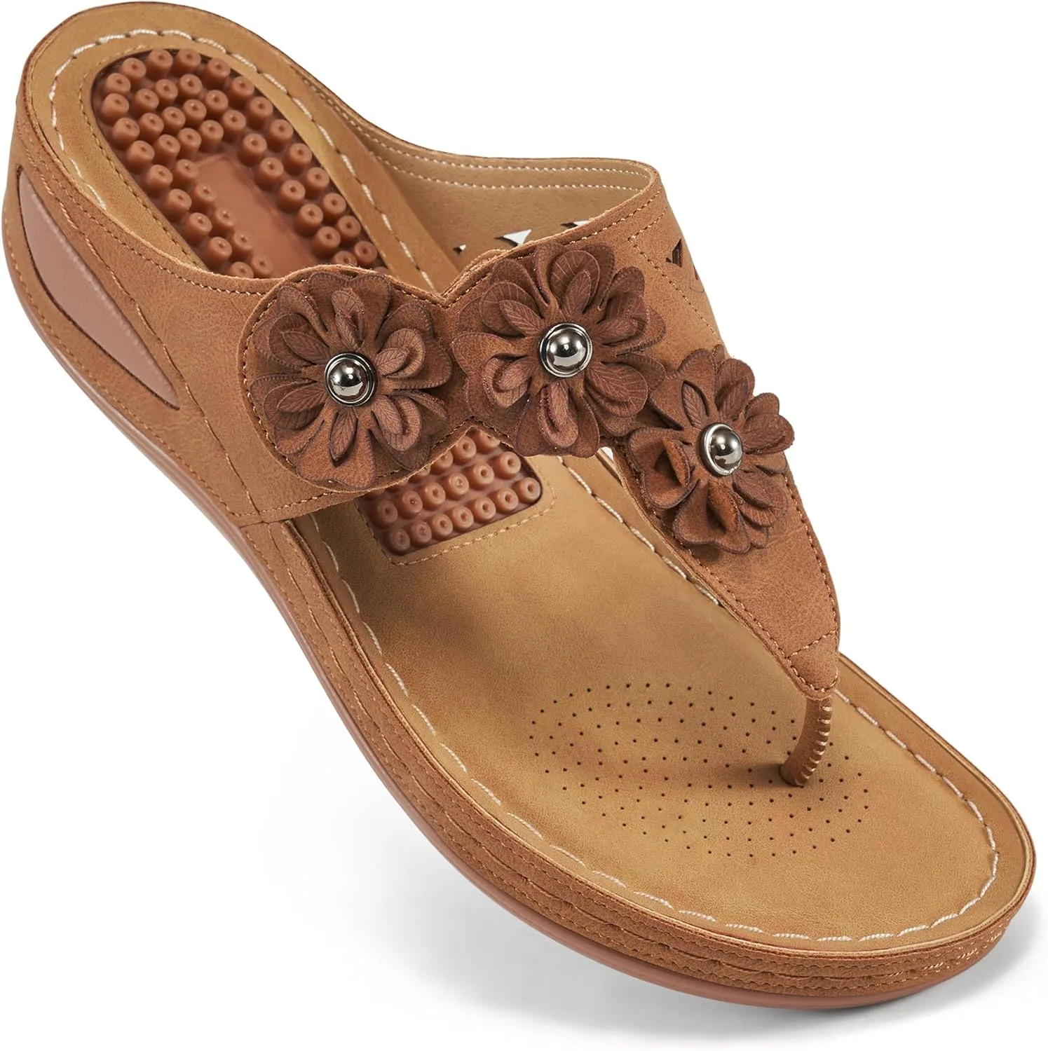 FUDYNMALC Sandals Women Wedge Shoes: Summer Dressy Flip Flops Comfortable Orthopedic Platform Footwear Casual Walking Wedges