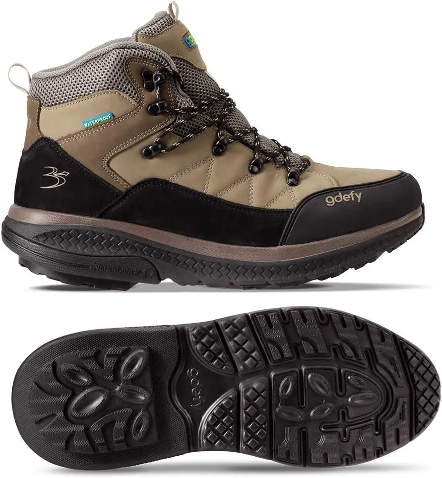 G-DEFY Sierra Waterproof Women’s Hiking Boot | VersoShock Technology for Pain Associated with Walking | Prolonged Standing | Arch Support | Free Custom Orthotic