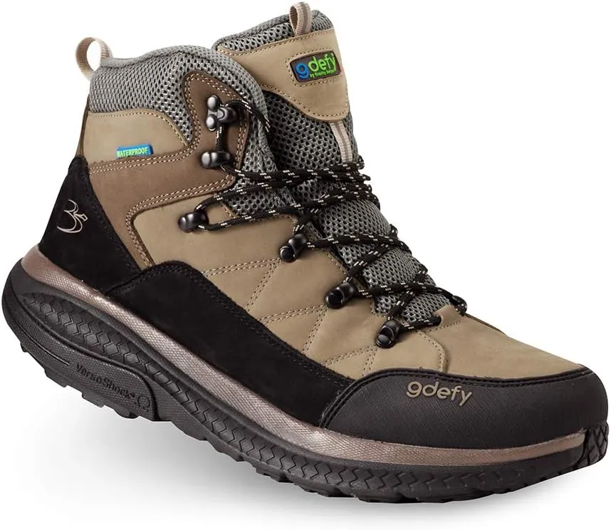 G-DEFY Sierra Waterproof Women’s Hiking Boot | VersoShock Technology for Pain Associated with Walking | Prolonged Standing | Arch Support | Free Custom Orthotic