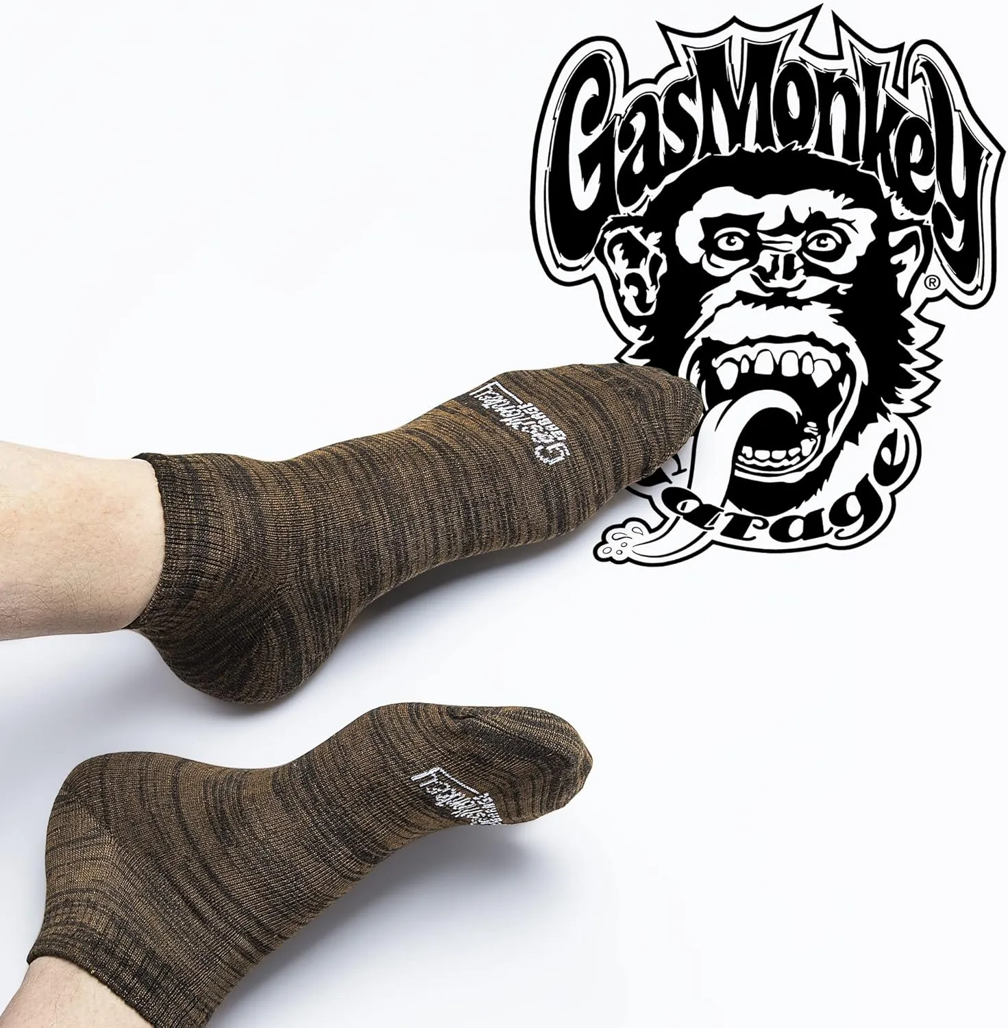 Gas Monkey Garage Performance Work & Outdoor Socks for Men, Moisture Control, Reinforced Heel & Toe, Sizes 8-13