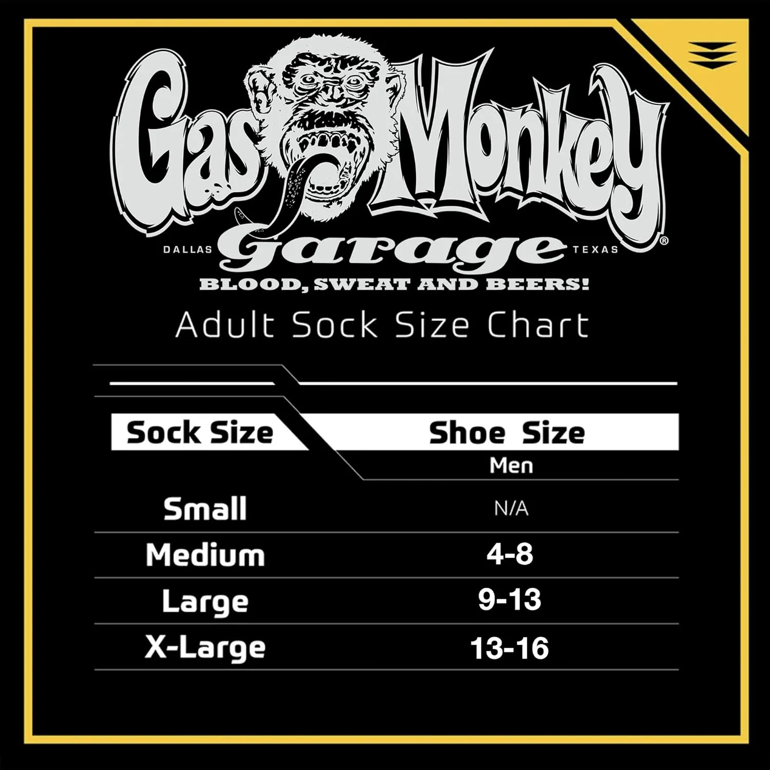 Gas Monkey Garage Performance Work & Outdoor Socks for Men, Moisture Control, Reinforced Heel & Toe, Sizes 8-13