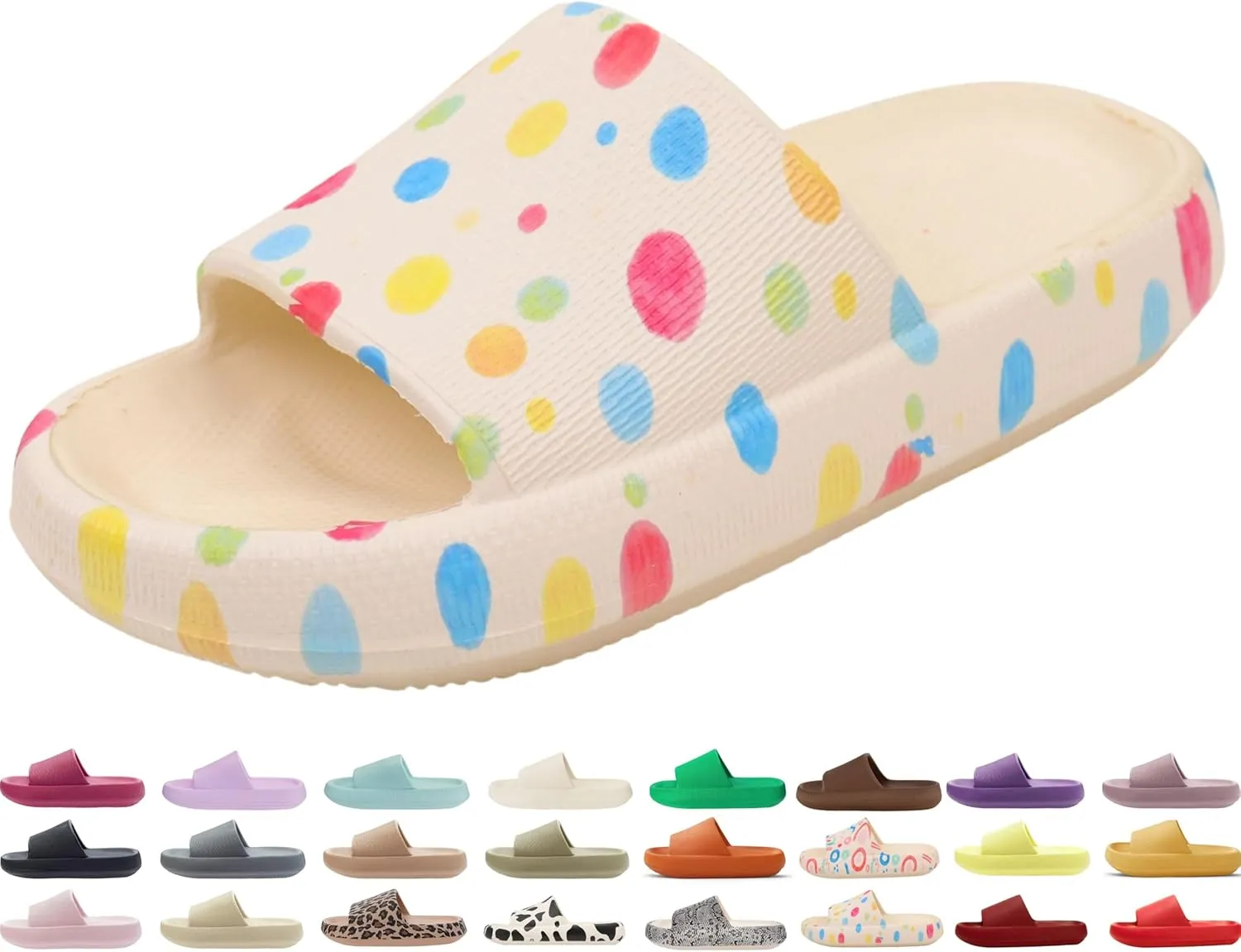 Genuine Pillow Slippers for Women and Men | House Slides Shower Sandals | Extremely Comfy | Cushioned Thick Sole | Cloud Slides | Lightweight Non-Slip Easy to Clean