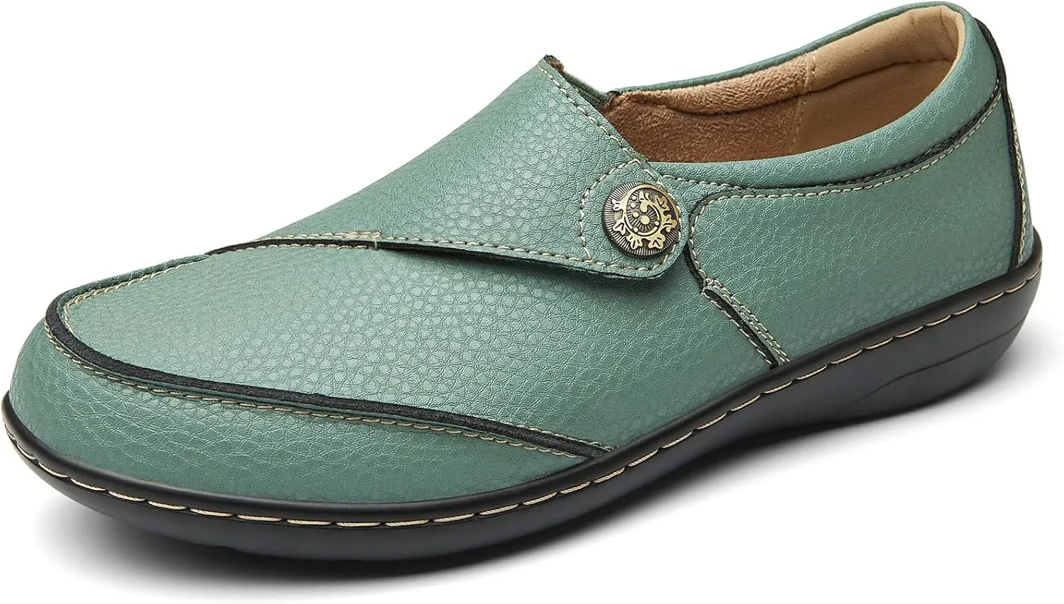 Geoeleph Women's Loafers Casual Slip-Ons Comfort Walking Flats Leather Driving Moccasins