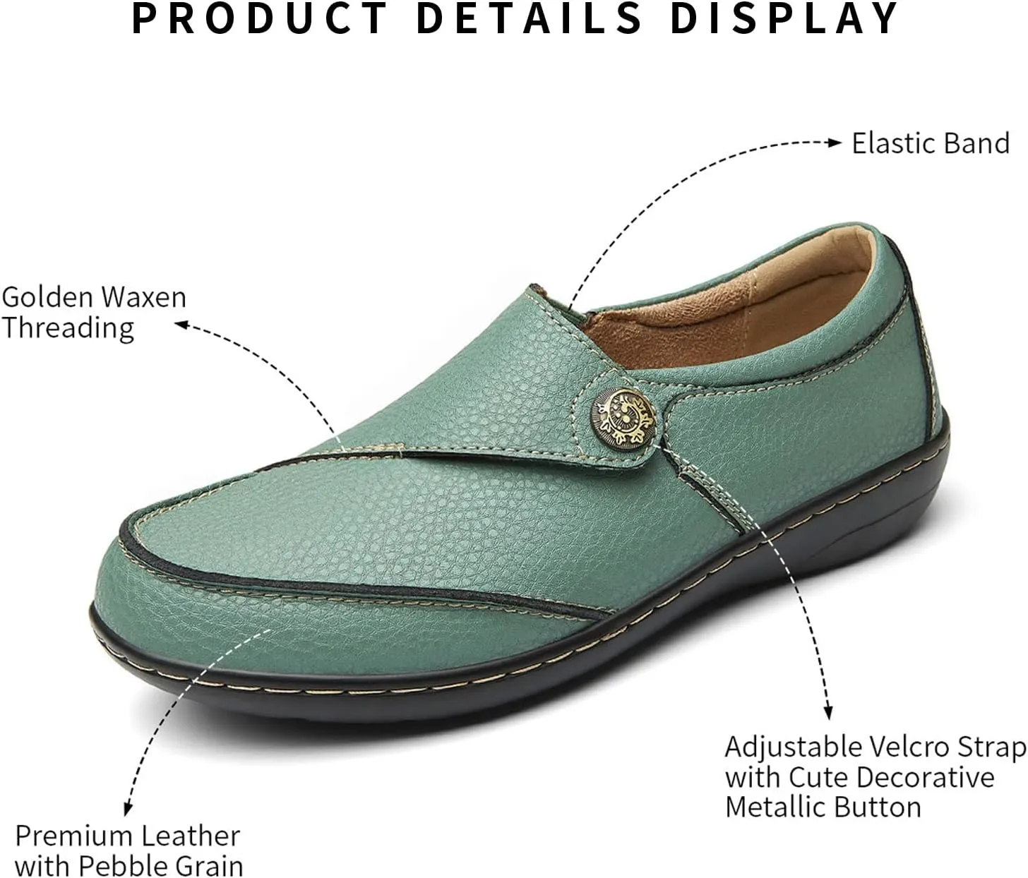 Geoeleph Women's Loafers Casual Slip-Ons Comfort Walking Flats Leather Driving Moccasins