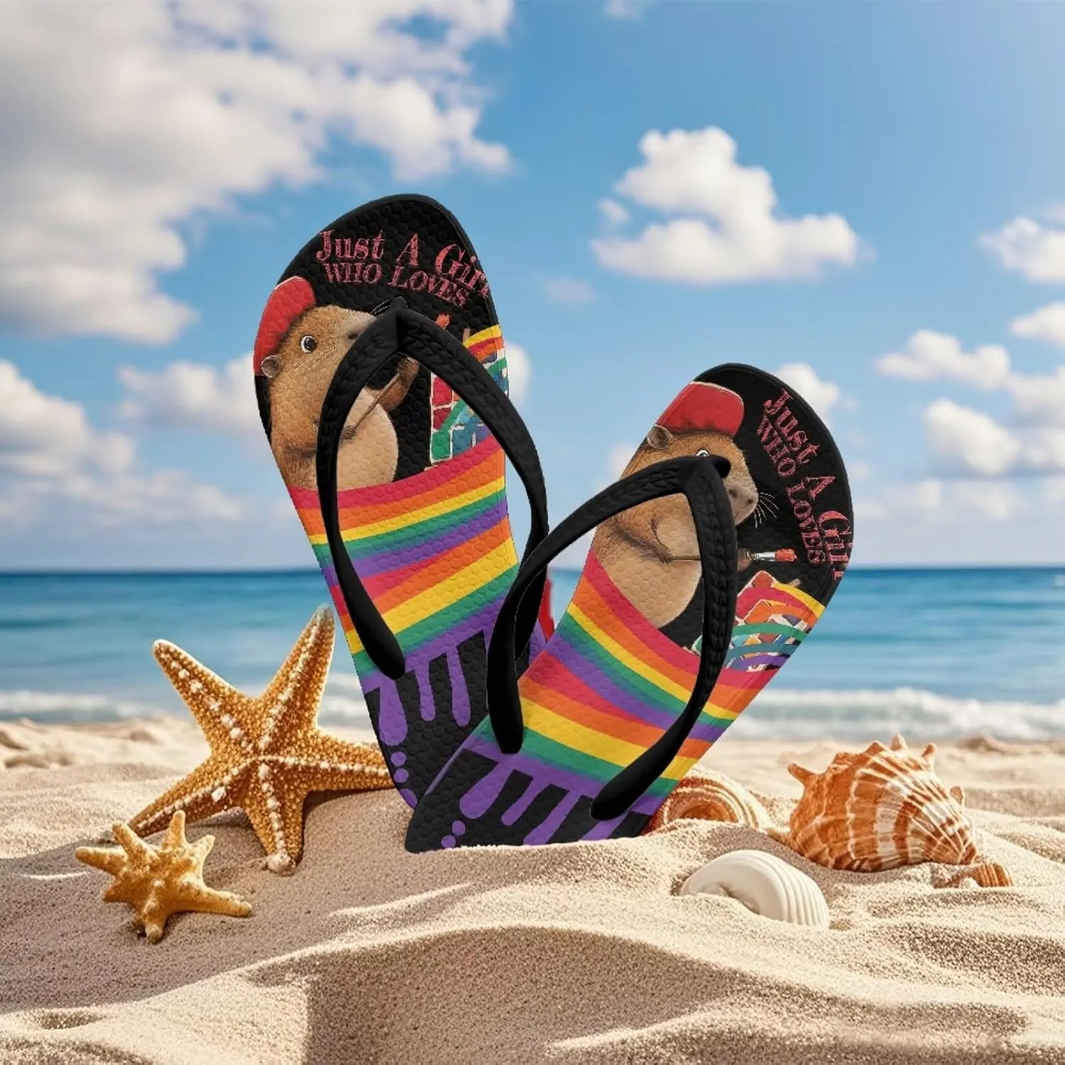 Girls Red Ladybug Flip Flops Kids Slip on Thong Sandals Ladybug Cosplay Slippers for Summer Beach Pool