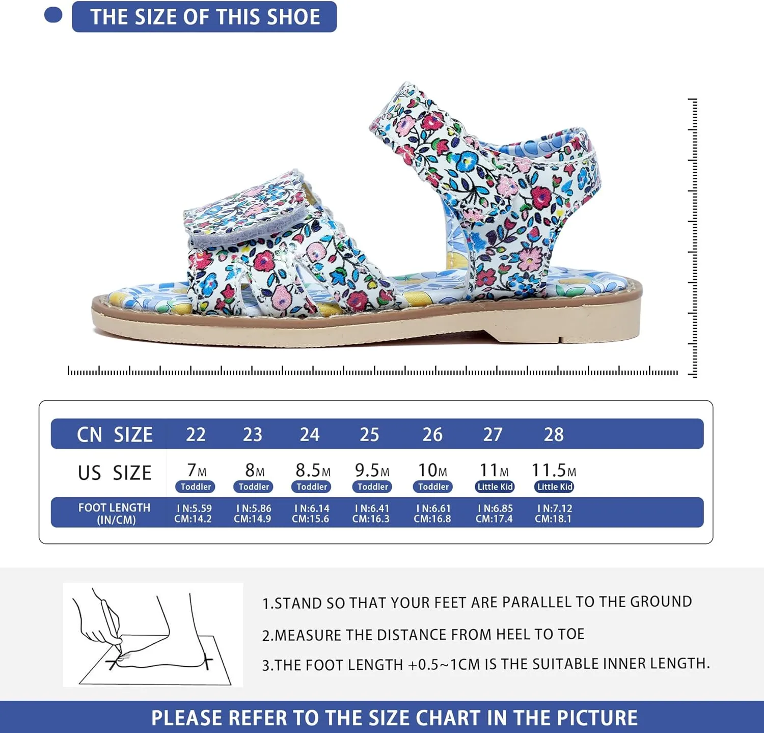 Girls' Sandals With Open Toe Double Buckle Summer Shoes, Genuine Leather Soft Anti Slip Flat Sandals (Girl/Children)