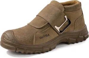 GLANOUDUN Welding Boots for Men Slip on Work Boots for Men Steel Toe Boot Comfortable Welder Boot Construction Safety Footwear Indestructible Men's Steel Toe Shoes