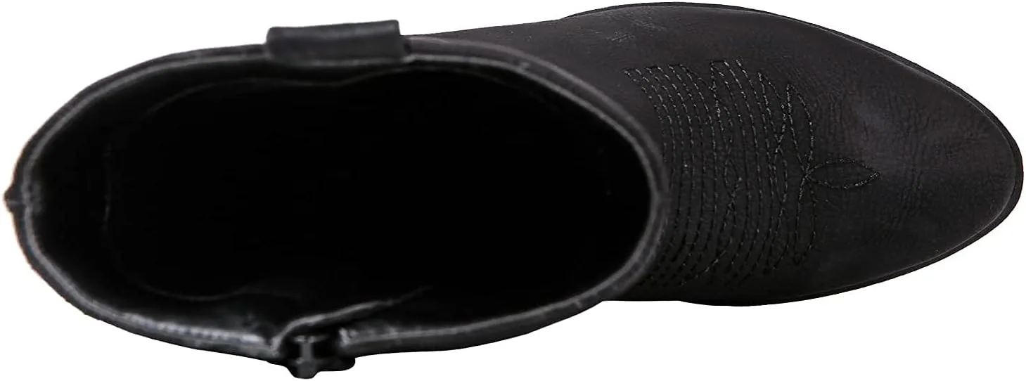 GLOBALWIN Women's Mid Calf The Western Cowgirl Boots Fashion Cowboy Boots For Women Chunky Low Heel