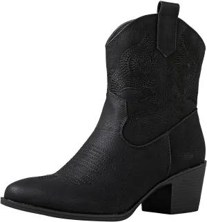 GLOBALWIN Women's The Western Wear Fashion Cowboy Cowgirl Free Birds Country Concert Disco Outfits Low Heel Walking Boots For Ladies