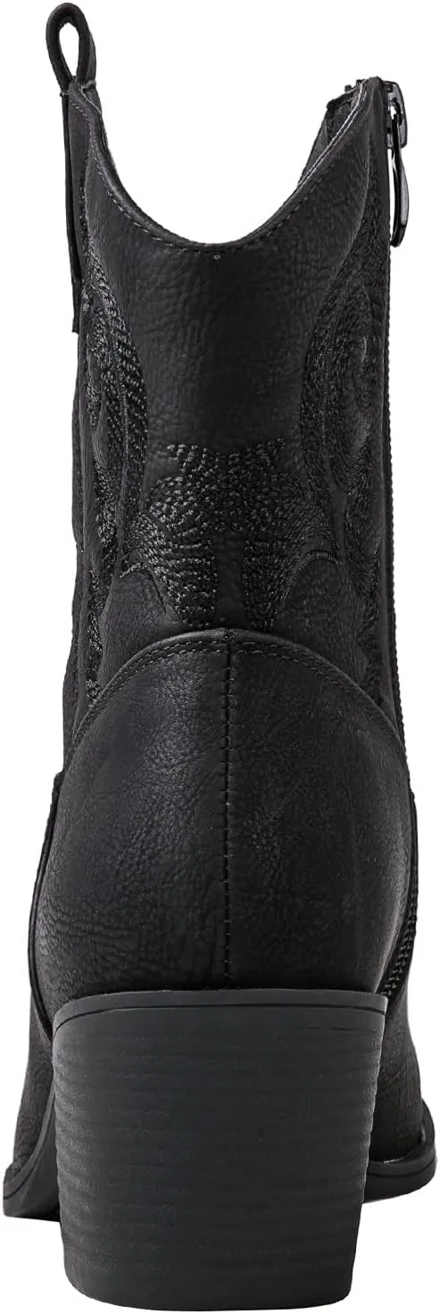 GLOBALWIN Women's The Western Wear Fashion Cowboy Cowgirl Free Birds Country Concert Disco Outfits Low Heel Walking Boots For Ladies