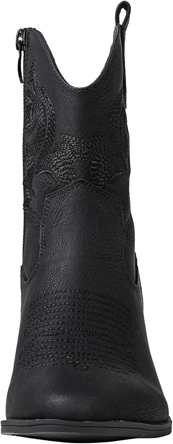 GLOBALWIN Women's The Western Wear Fashion Cowboy Cowgirl Free Birds Country Concert Disco Outfits Low Heel Walking Boots For Ladies