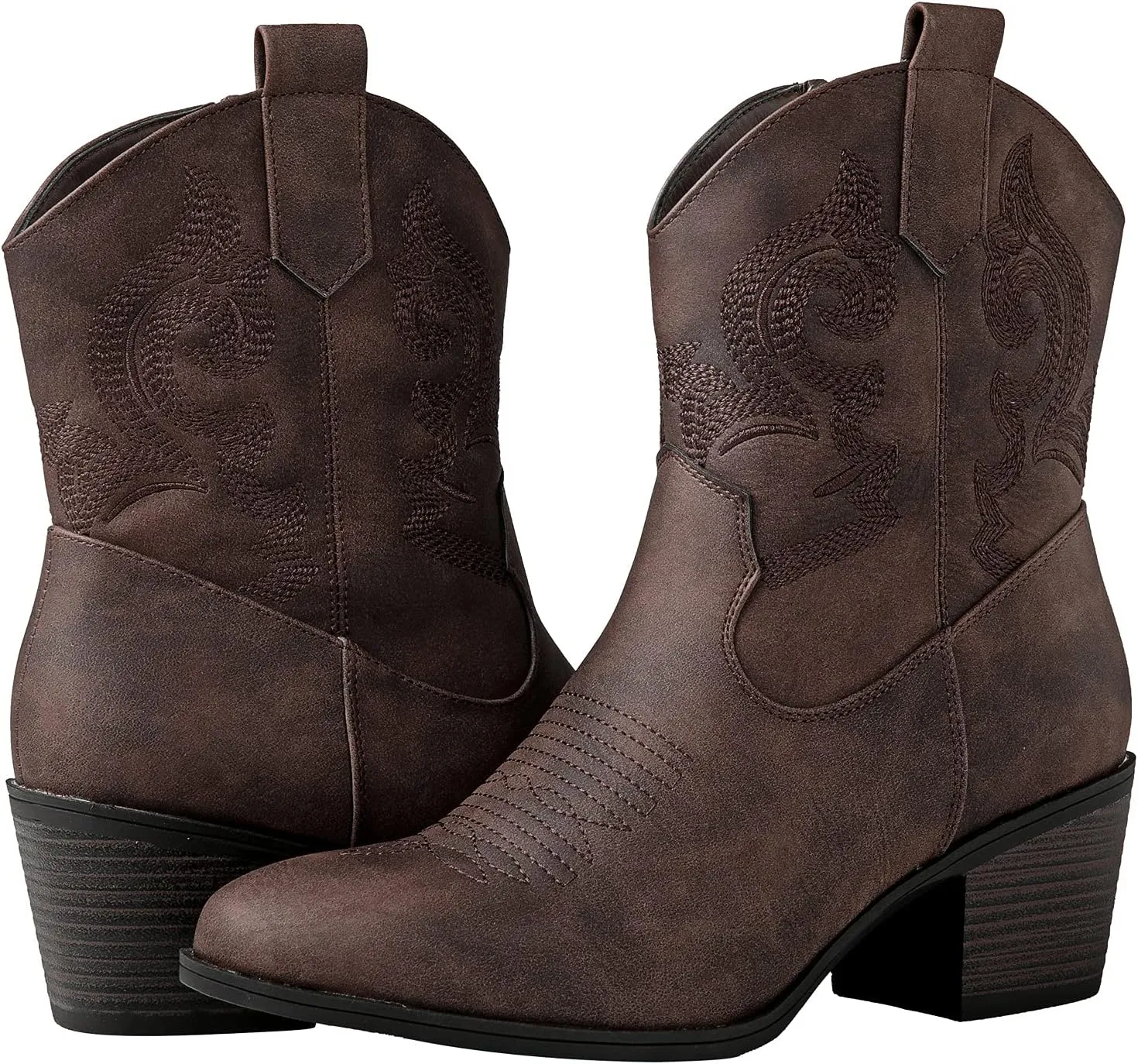 GLOBALWIN Women's The Western Wear Fashion Cowboy Cowgirl Free Birds Country Concert Disco Outfits Low Heel Walking Boots For Ladies
