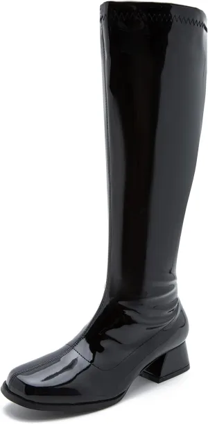 GOGO Boots for Women, Knee High Boots, Low Block Heel Zipper Boots Ladies Party Dance Shoes