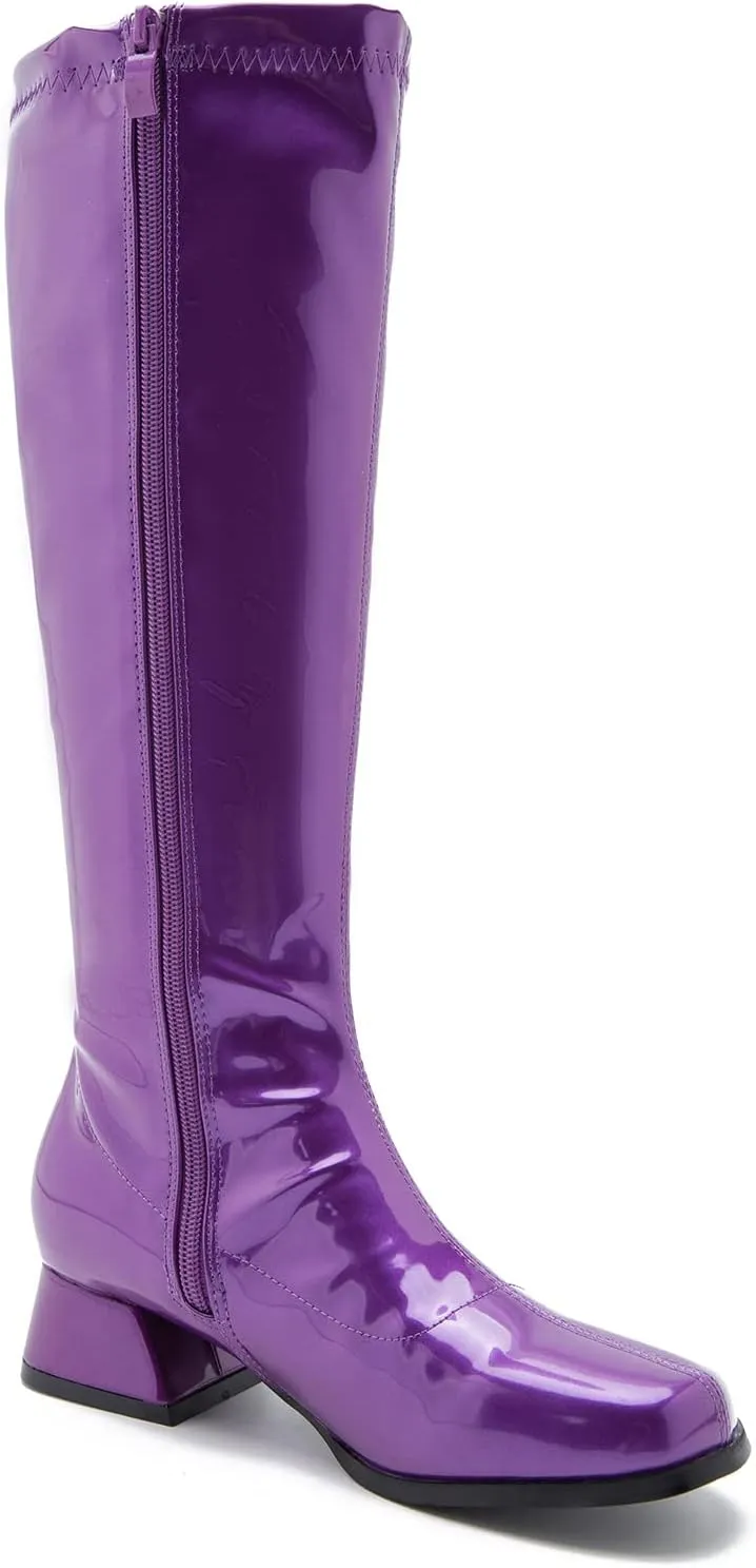 GOGO Boots for Women, Knee High Boots, Low Block Heel Zipper Boots Ladies Party Dance Shoes
