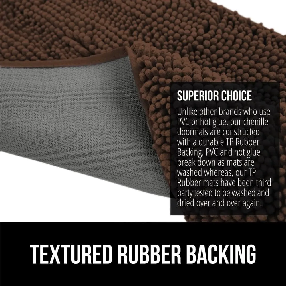 GORILLA GRIP Ultra Absorbent Grippy Doormat for Muddy Dog Paws, 36x24 Machine Washable Soakstopper Rugs Cleaner Floors, Bed Mat for Dirty Dogs, Indoor Entrance Door Rug Pet Bed Mats Brown