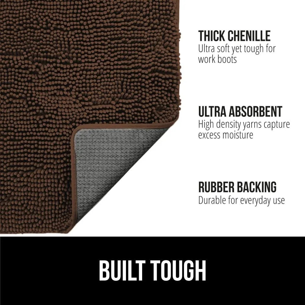 GORILLA GRIP Ultra Absorbent Grippy Doormat for Muddy Dog Paws, 36x24 Machine Washable Soakstopper Rugs Cleaner Floors, Bed Mat for Dirty Dogs, Indoor Entrance Door Rug Pet Bed Mats Brown