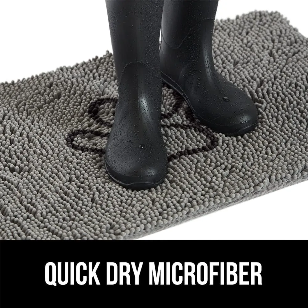 GORILLA GRIP Ultra Absorbent Grippy Doormat for Muddy Dog Paws, 36x24 Machine Washable Soakstopper Rugs Cleaner Floors, Bed Mat for Dirty Dogs, Indoor Entrance Door Rug Pet Bed Mats Paw Gray