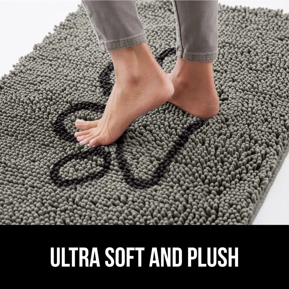 GORILLA GRIP Ultra Absorbent Grippy Doormat for Muddy Dog Paws, 36x24 Machine Washable Soakstopper Rugs Cleaner Floors, Bed Mat for Dirty Dogs, Indoor Entrance Door Rug Pet Bed Mats Paw Gray