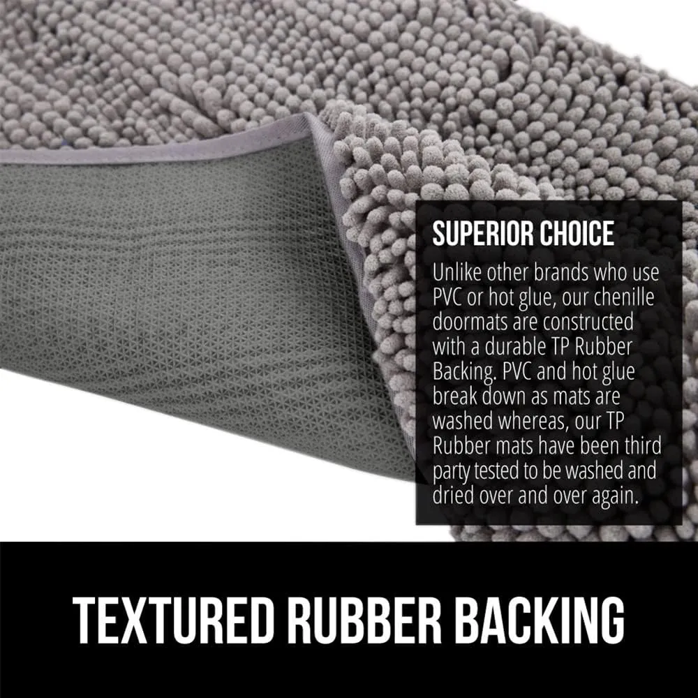 GORILLA GRIP Ultra Absorbent Grippy Doormat for Muddy Dog Paws, Machine Washable Soakstopper Rugs Cleaner Floors, Bed Mat for Dirty Dogs, Indoor Entrance Door Rug Pet Bed Mats 24x17 Gray
