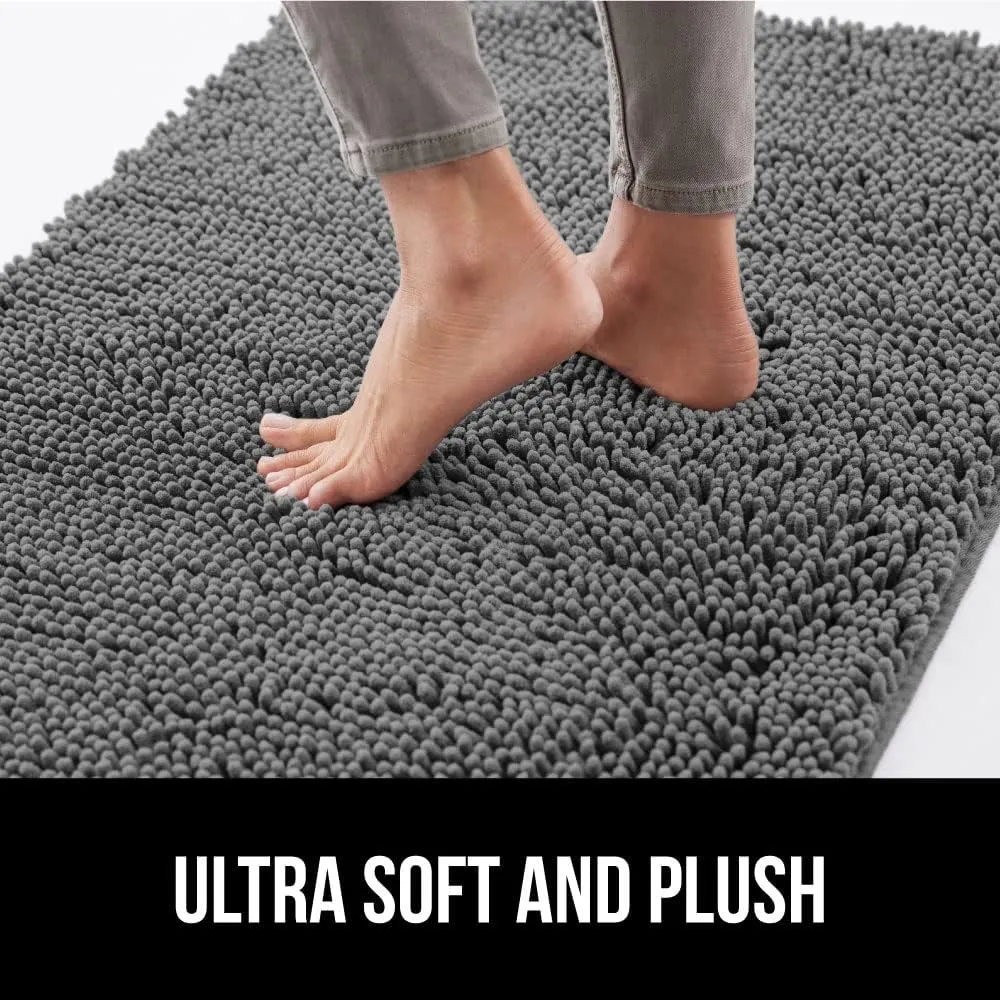 GORILLA GRIP Ultra Absorbent Grippy Doormat for Muddy Dog Paws, Machine Washable Soakstopper Rugs Cleaner Floors, Bed Mat for Dirty Dogs, Indoor Entrance Door Rug Pet Bed Mats 24x17 Gray