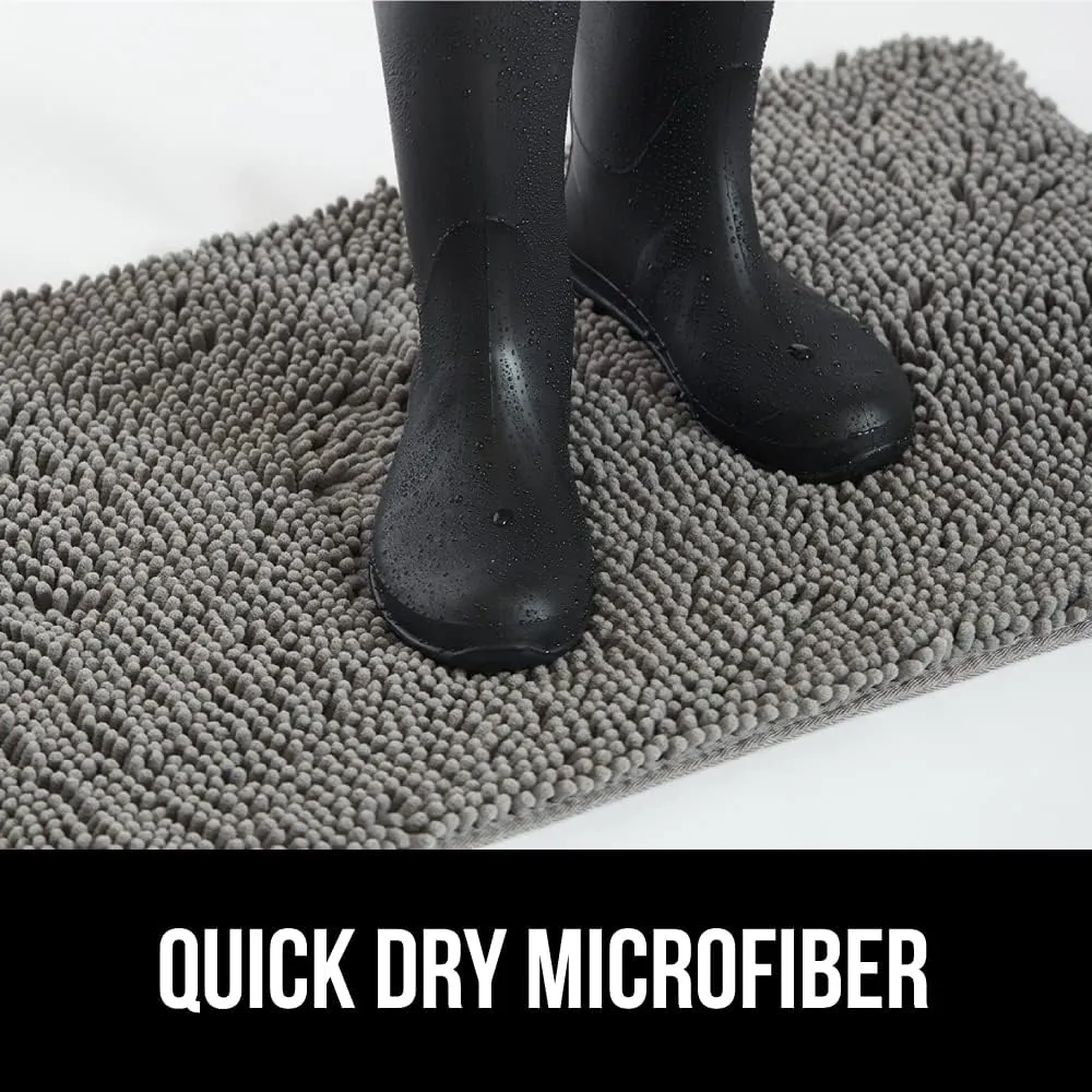 GORILLA GRIP Ultra Absorbent Grippy Doormat for Muddy Dog Paws, Machine Washable Soakstopper Rugs Cleaner Floors, Bed Mat for Dirty Dogs, Indoor Entrance Door Rug Pet Bed Mats 24x17 Gray