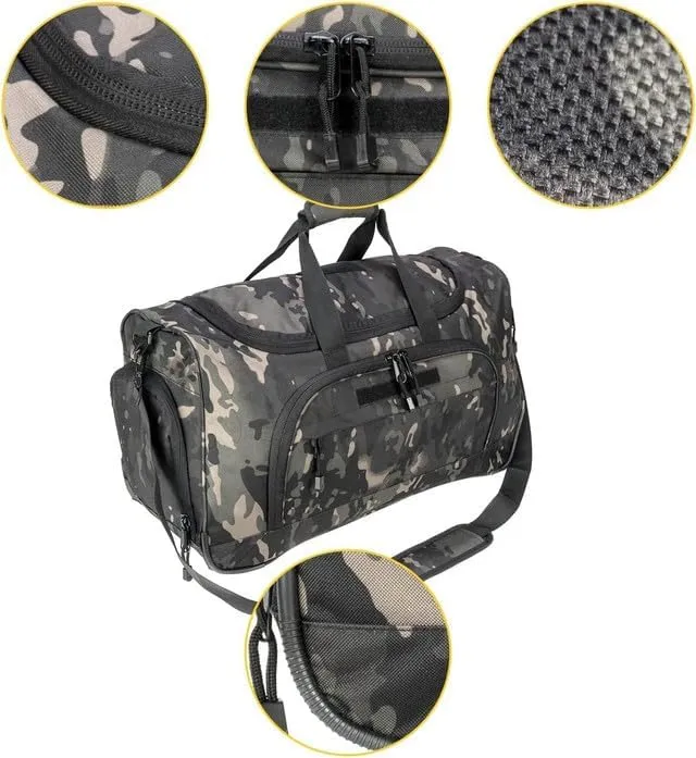 Gym Bag for Women & Men Tactical Duffle Military Weekender Travel Work Out Bags Lightweight Waterproof Sports Tote Shoe Pocket