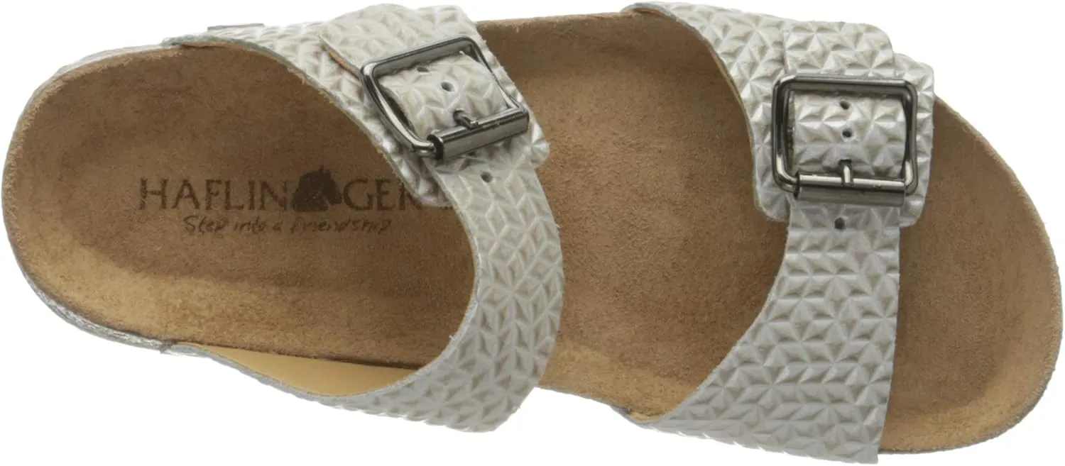 HAFLINGER Andrea Elegant Leather Sandals with Rubber Sole and Cork Latex Footbed Unisex