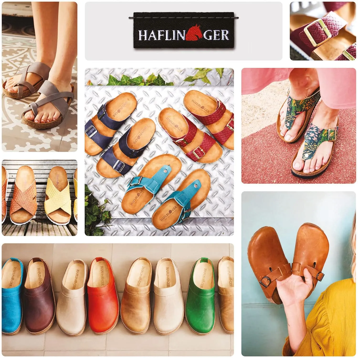 HAFLINGER Bio Juno Leather Mules Sandal Cork Footbed Unisex