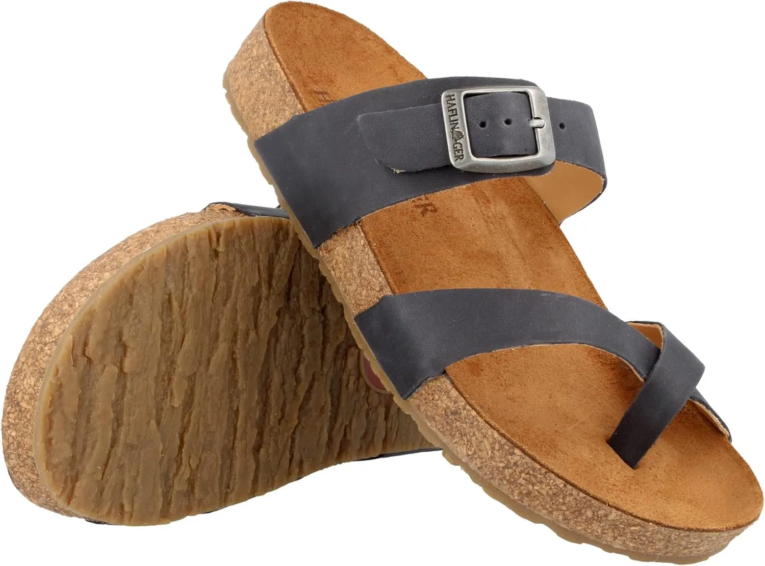 HAFLINGER Bio Juno Leather Mules Sandal Cork Footbed Unisex