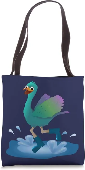 Happy Bird Wearing Boots Splashing In a Puddle Tote Bag
