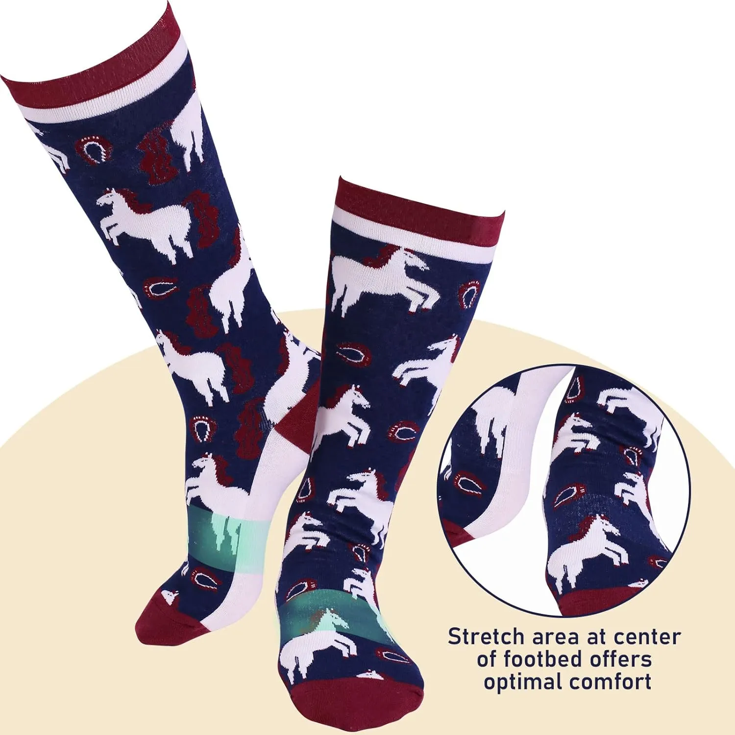 Harrison Howard 3 Pairs Premium Quality Equestrian Riding Socks for Horse Riding &Tall Boot Knee High Socks for Women