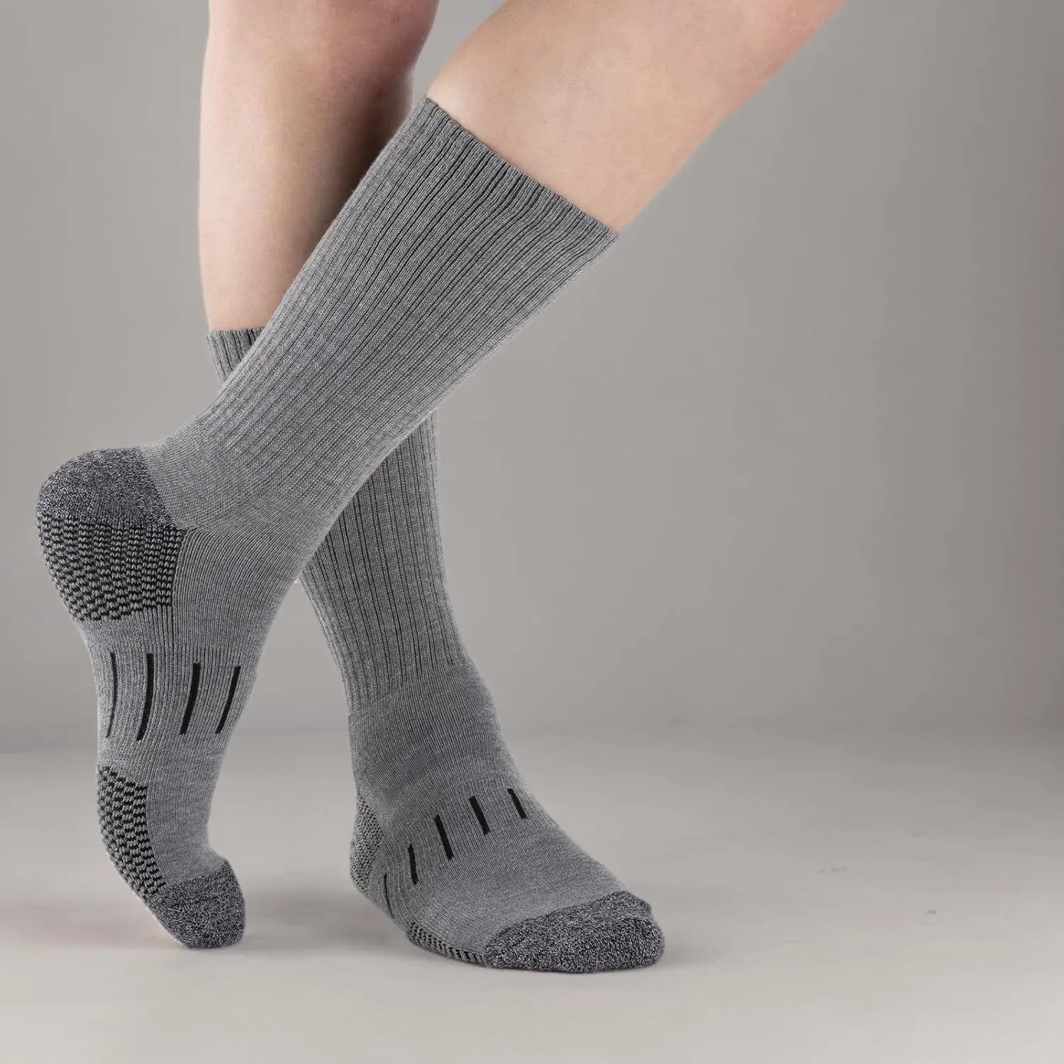 Heatuff Men’s 6 Pairs Crew Athletic Work Socks Performance Cushion Moisture Wicking Socks