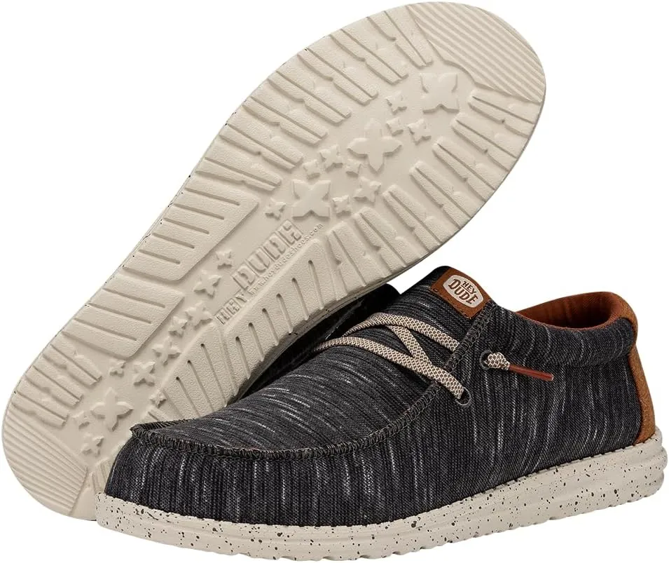 Hey Dude Men's Wally Jersey | Men's Loafers | Men's Slip On Shoes | Comfortable & Light-Weight