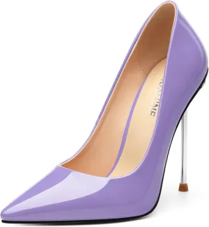 High Heels Pumps for Women Stiletto Patent Pointed Closed Toe Slip on Sexy Classic Wedding Dressy Shoes
