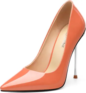 High Heels Pumps for Women Stiletto Patent Pointed Closed Toe Slip on Sexy Classic Wedding Dressy Shoes