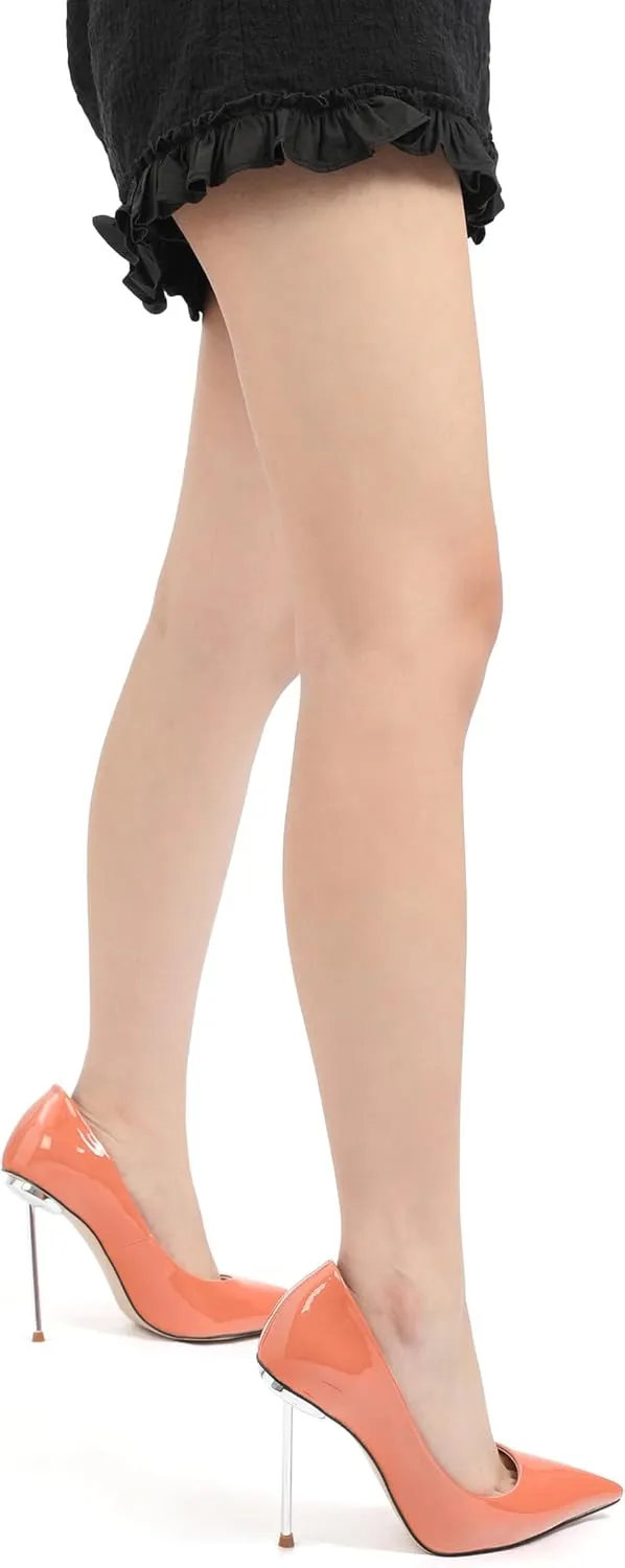 High Heels Pumps for Women Stiletto Patent Pointed Closed Toe Slip on Sexy Classic Wedding Dressy Shoes