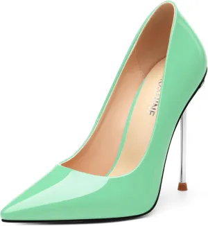 High Heels Pumps for Women Stiletto Patent Pointed Closed Toe Slip on Sexy Classic Wedding Dressy Shoes