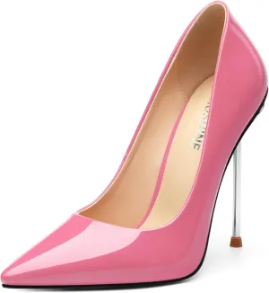 High Heels Pumps for Women Stiletto Patent Pointed Closed Toe Slip on Sexy Classic Wedding Dressy Shoes