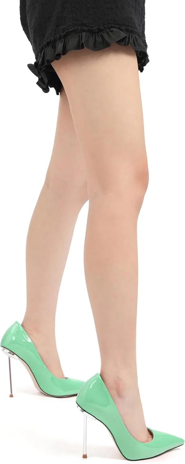 High Heels Pumps for Women Stiletto Patent Pointed Closed Toe Slip on Sexy Classic Wedding Dressy Shoes