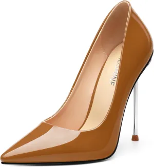 High Heels Pumps for Women Stiletto Patent Pointed Closed Toe Slip on Sexy Classic Wedding Dressy Shoes