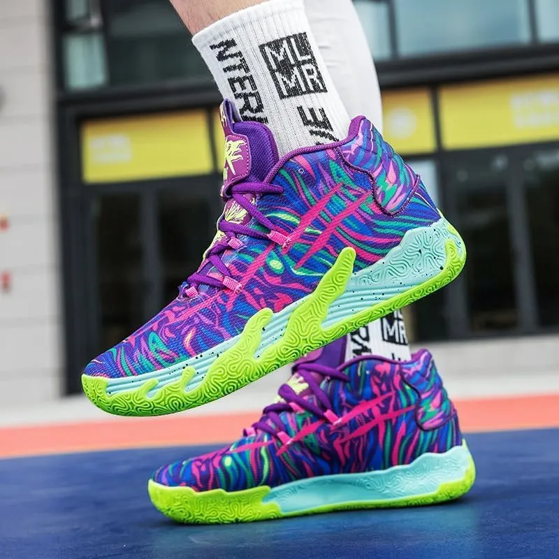 High top Neutral Basketball Shoes Men's Shoes Women's Shoes Super Light Sneakers wear Resistant high top Graffiti Style Combat Shoes Couple Style