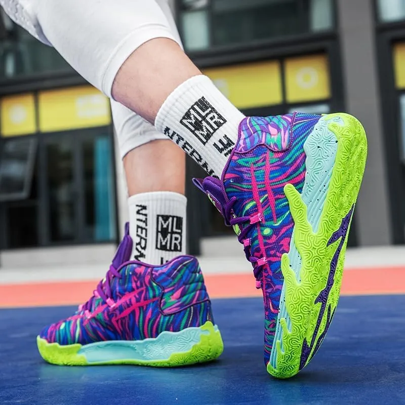 High top Neutral Basketball Shoes Men's Shoes Women's Shoes Super Light Sneakers wear Resistant high top Graffiti Style Combat Shoes Couple Style