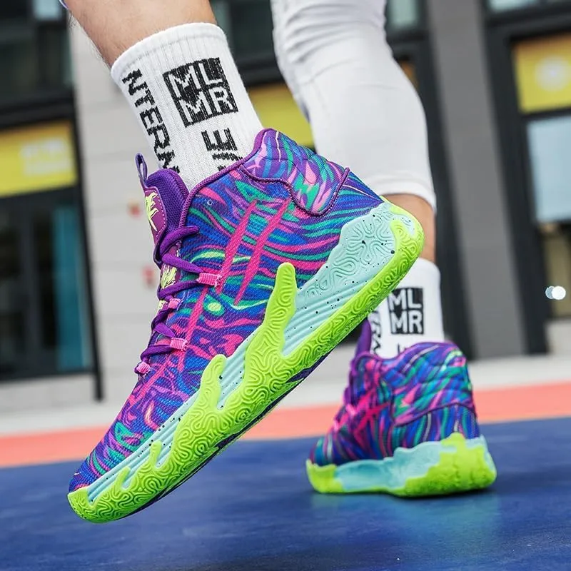 High top Neutral Basketball Shoes Men's Shoes Women's Shoes Super Light Sneakers wear Resistant high top Graffiti Style Combat Shoes Couple Style