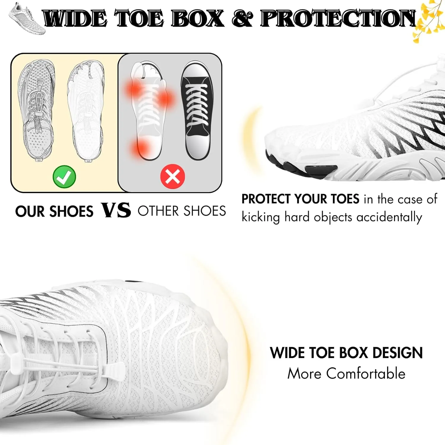 Hike Barefoot Shoes Women Men Minimalist Wide Toe Box Footwear Zero Drop Athletic Cross-Trainer Fashion Sneakers