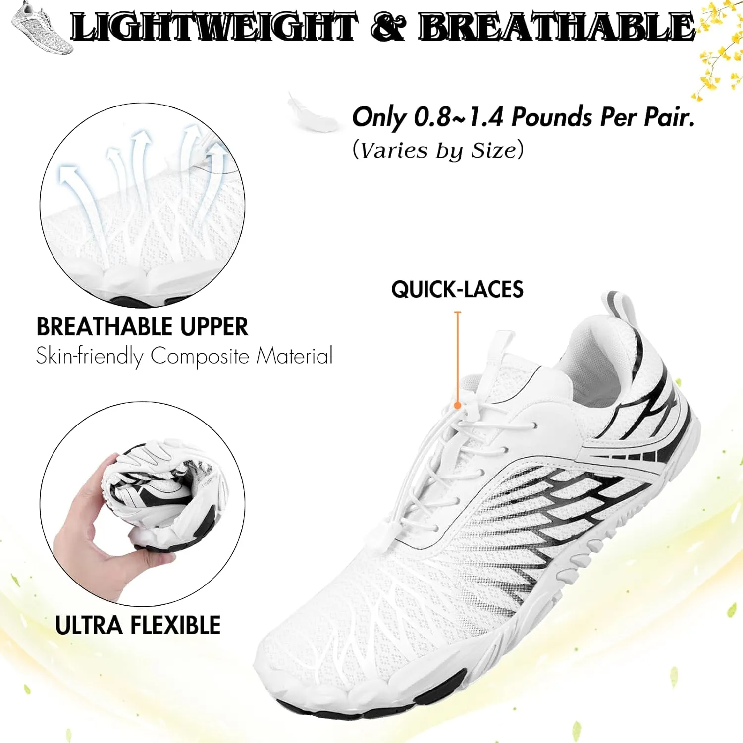 Hike Barefoot Shoes Women Men Minimalist Wide Toe Box Footwear Zero Drop Athletic Cross-Trainer Fashion Sneakers