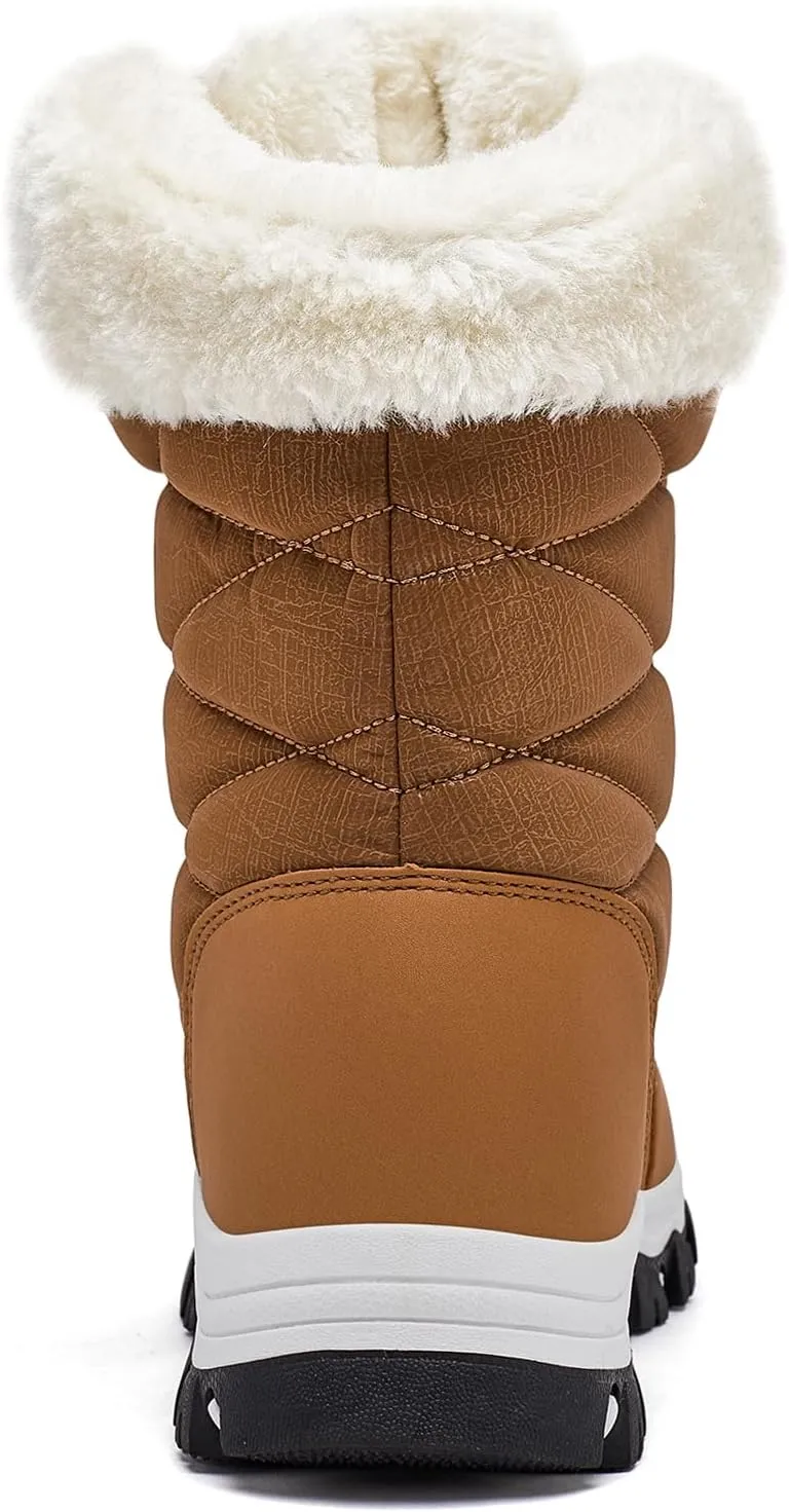 HOBIBEAR Women's Waterproof Winter Snow Boots Lightweight Warm Faux Fur Lined Mid-Calf Booties