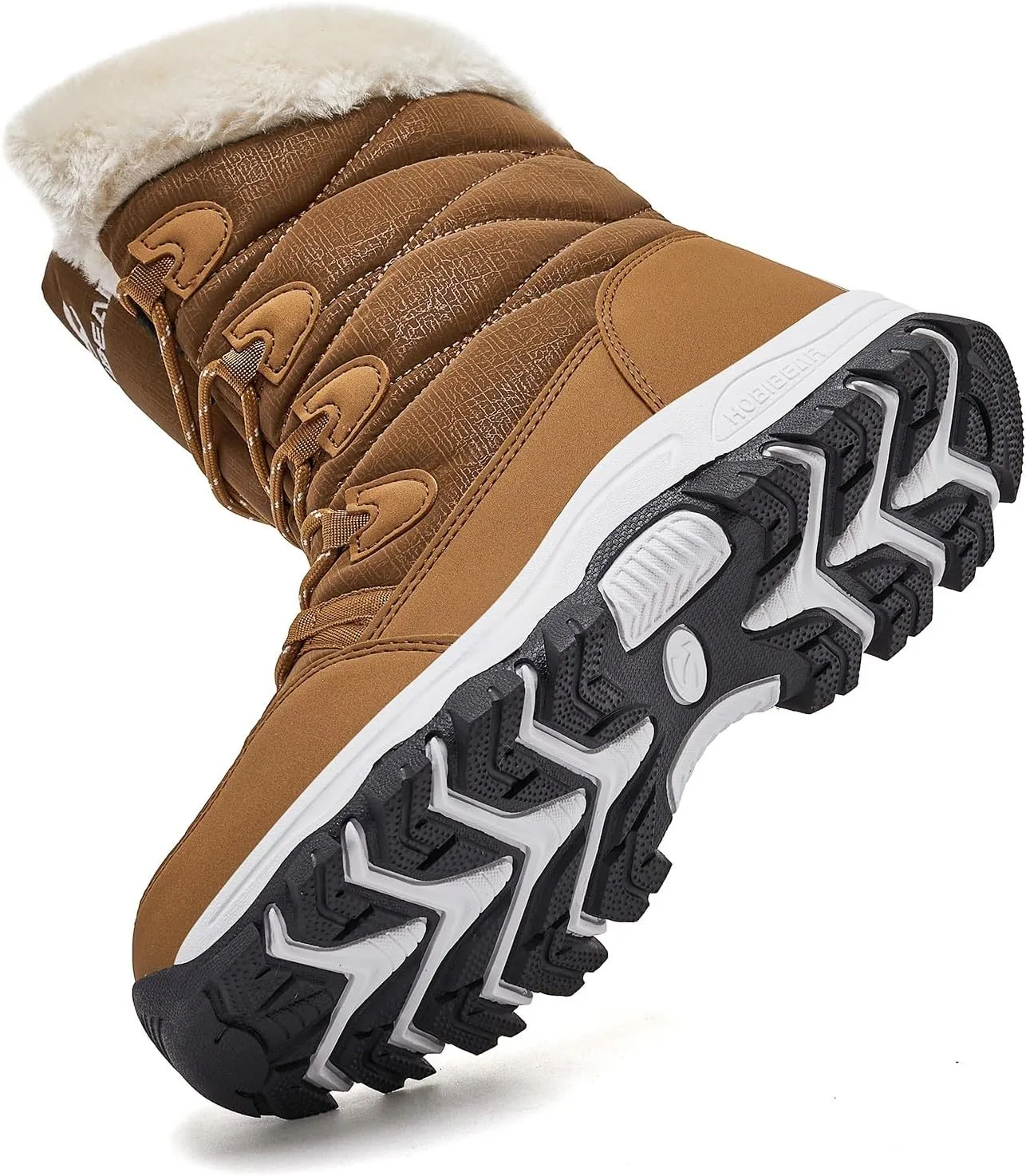 HOBIBEAR Women's Waterproof Winter Snow Boots Lightweight Warm Faux Fur Lined Mid-Calf Booties