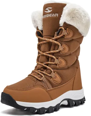 HOBIBEAR Women's Waterproof Winter Snow Boots Lightweight Warm Faux Fur Lined Mid-Calf Booties